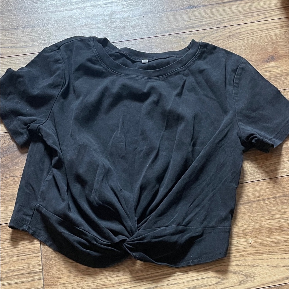 Classic Black Kids Twist Front Tee (Bin B)
